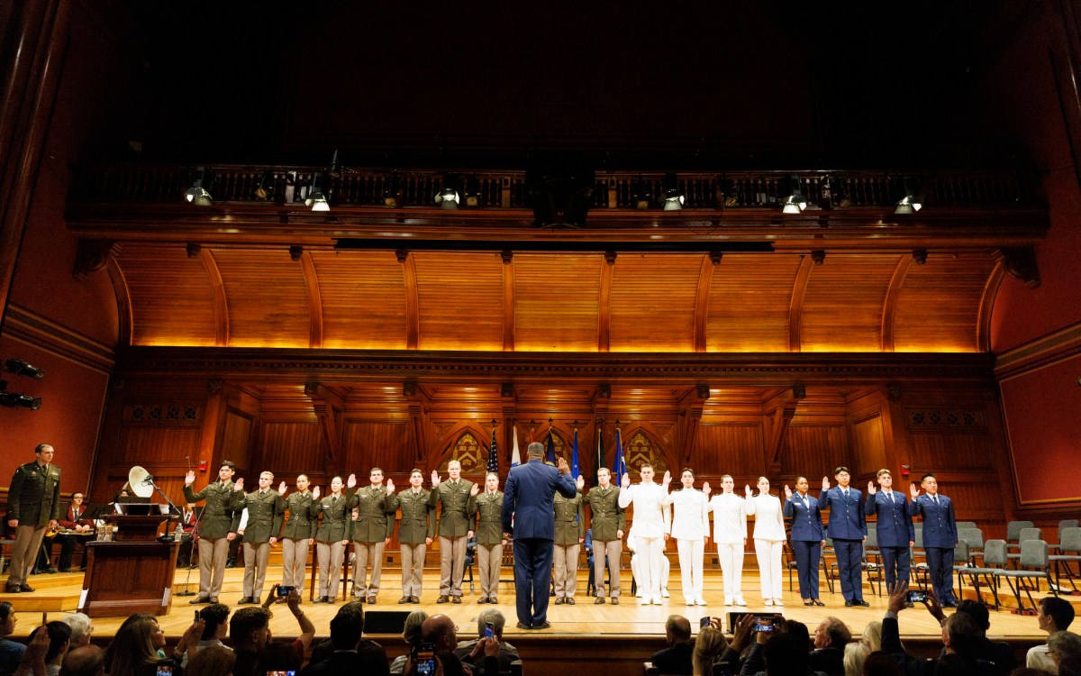 Commissionees take the Oath of Office, administered by Lt. Gen. Rich Clark,