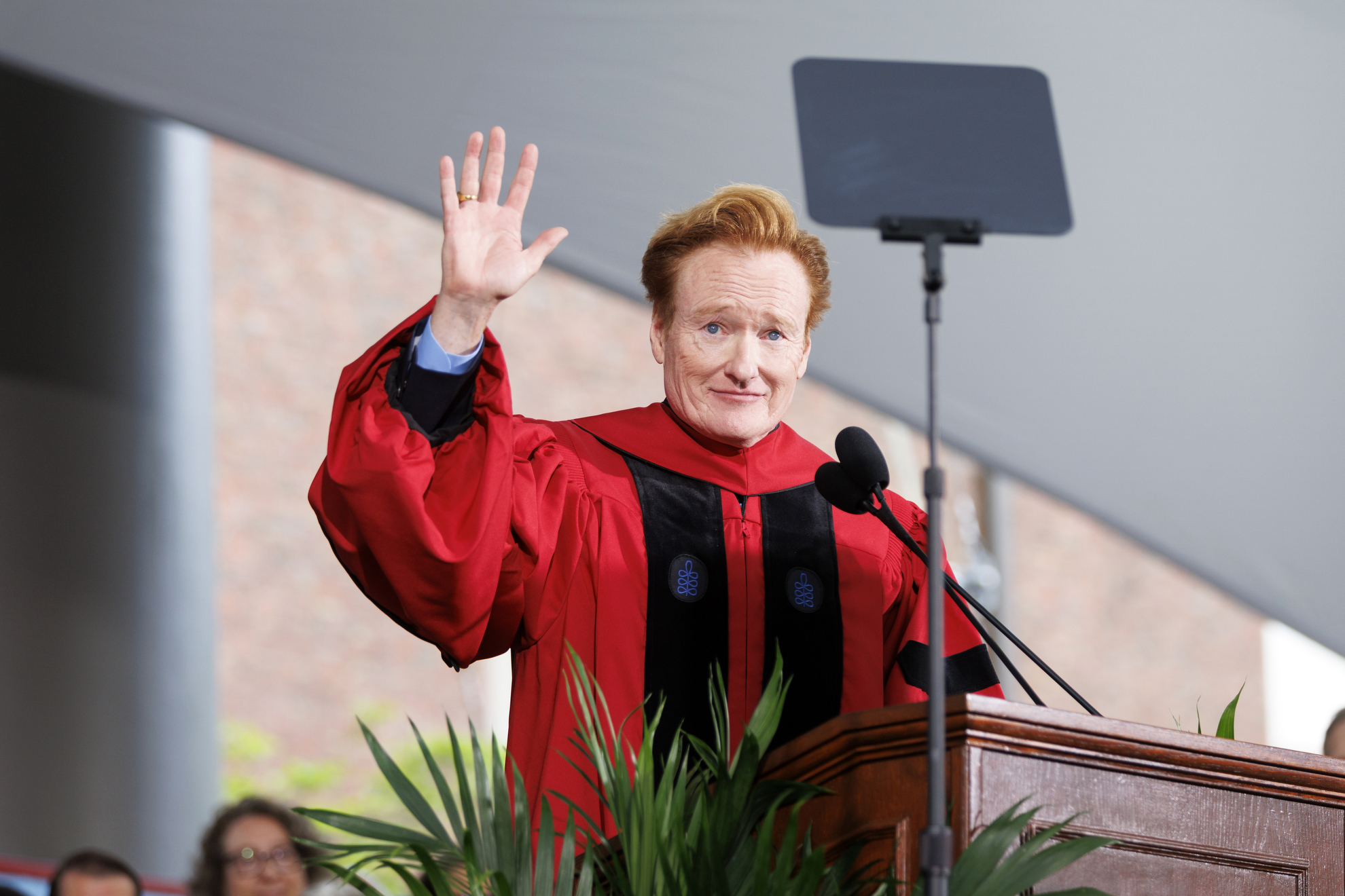 Conan O’Brien delivering the Commencement Address.