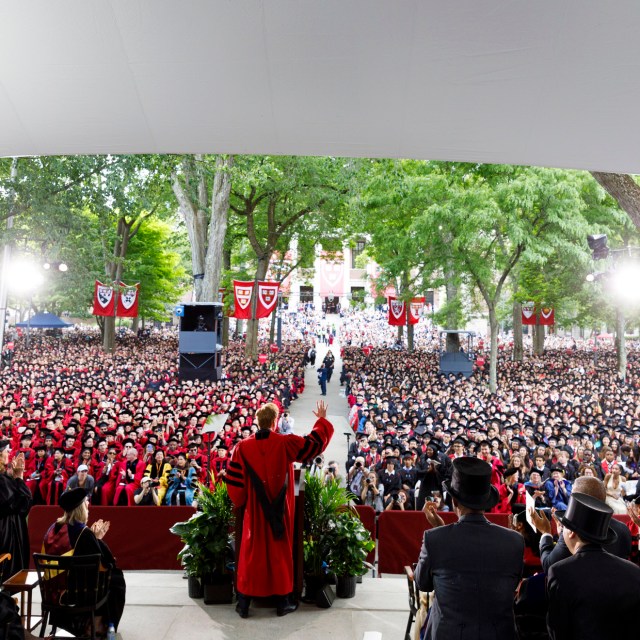 Tercentenary Theatre filled with grads.