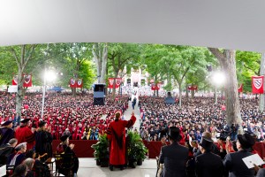 Tercentenary Theatre filled with grads.