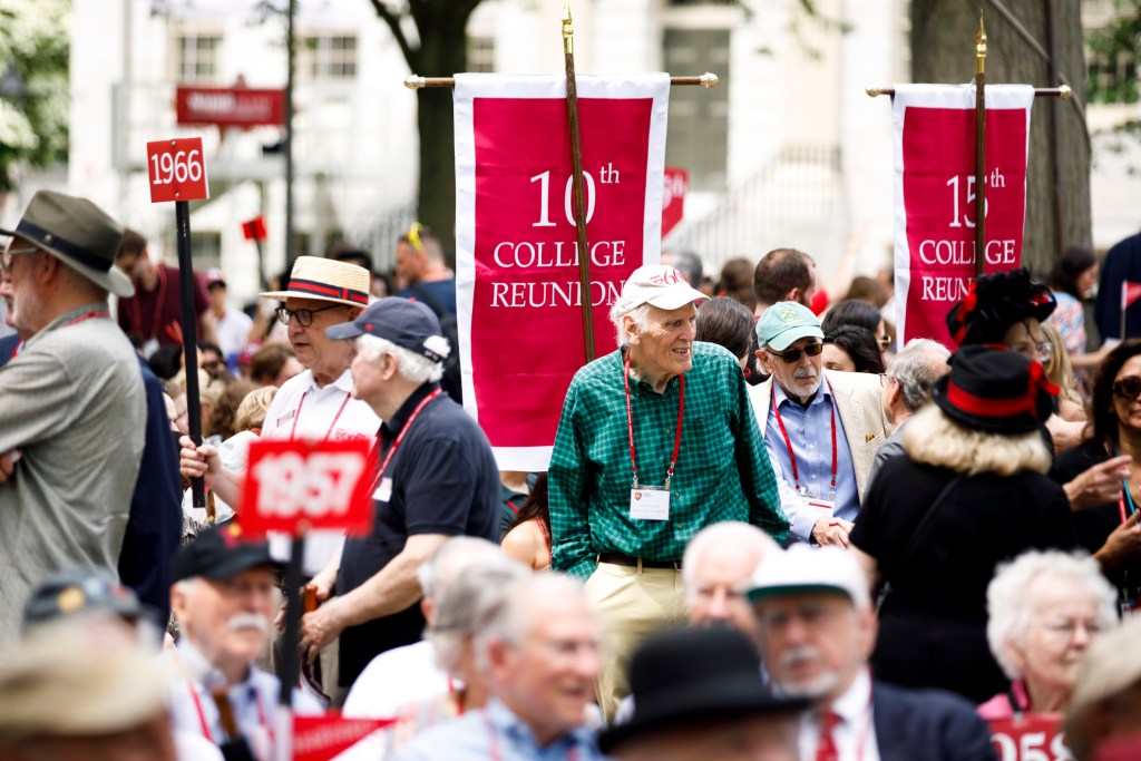 Alumni take their seats during Harvard Alumni Day, 2025.