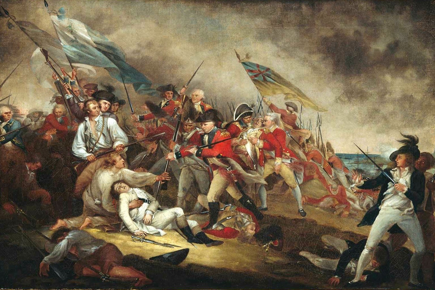 Painting depicting the death of Gen. Warren at the Battle of Bunker Hill.