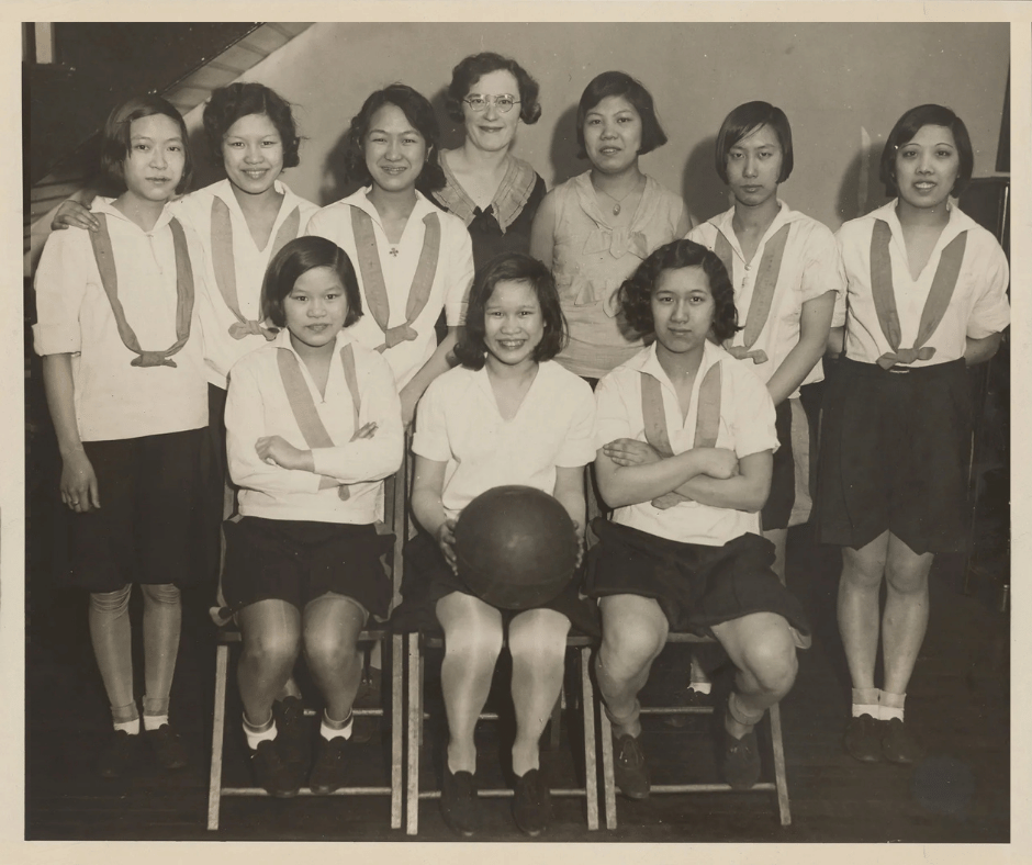 Denison House Chinese girls basketball team, 1931.