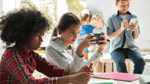 kids using phones