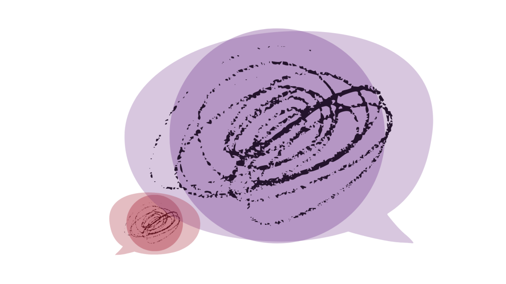 tiny speech bubble vs huge speech bubble