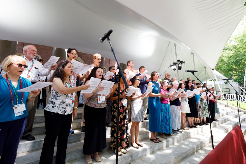 Alumni from Harvard choral groups perform during Harvard Alumni Day, 2026.