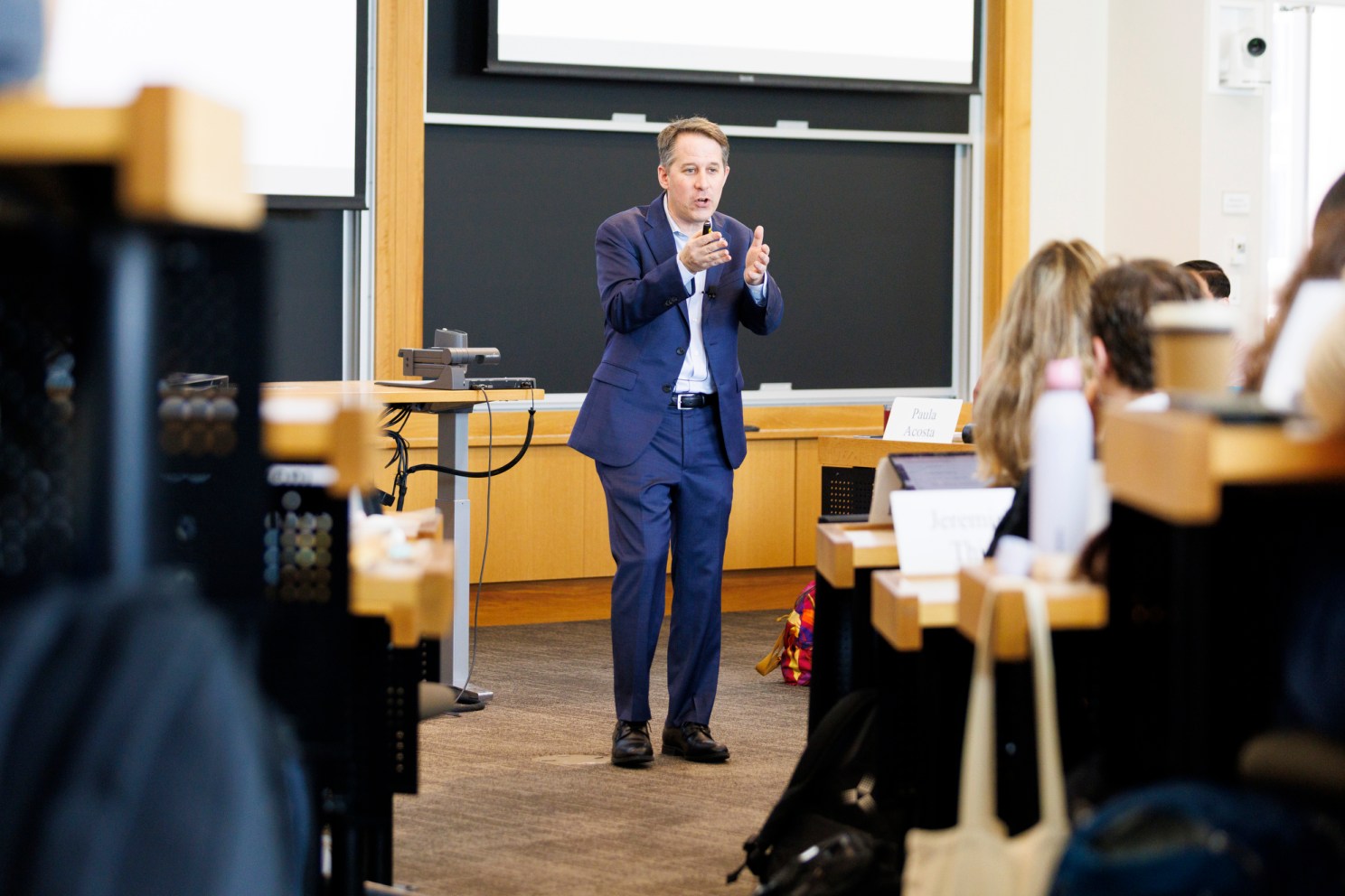 Jeremy Weinstein lecturing.