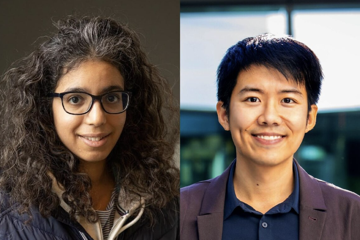 Side by side headshots of Nada Amin and Sitan Chen