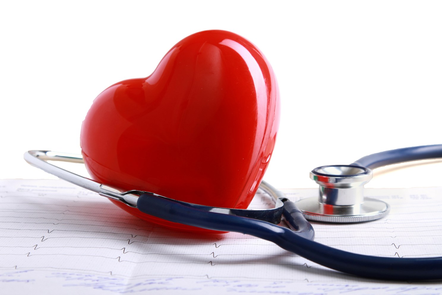 Red heart and a stethoscope.