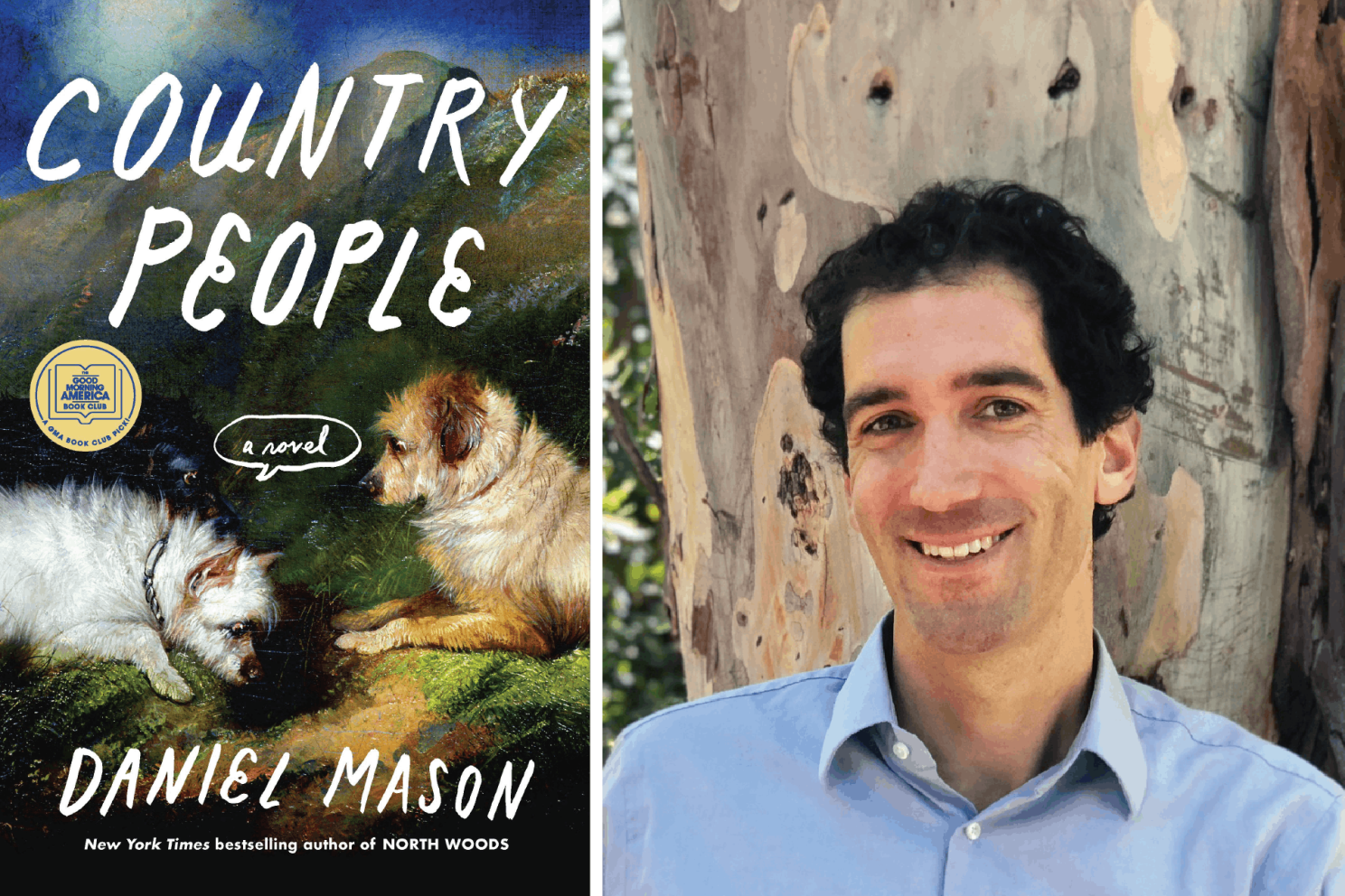 Book cover of "Country People" and headshot of author Daniel Mason.