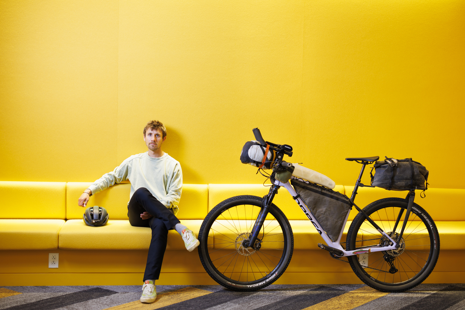 George Usmanov with his bike.