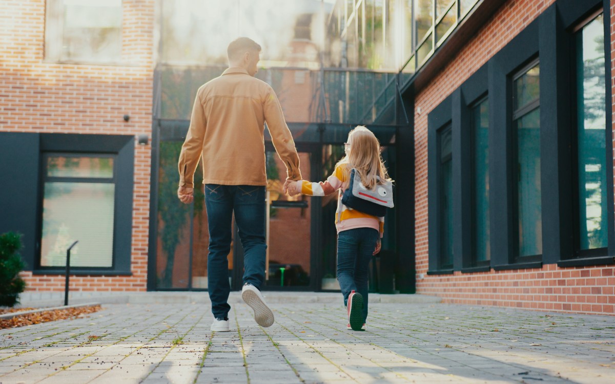parent walking with child