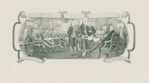 Founding fathers signing Declaration of Independence