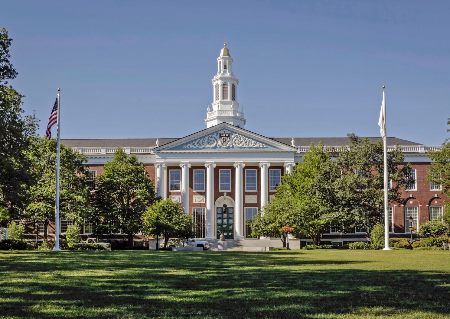 Baker Library at Bloomberg Center in the Summer