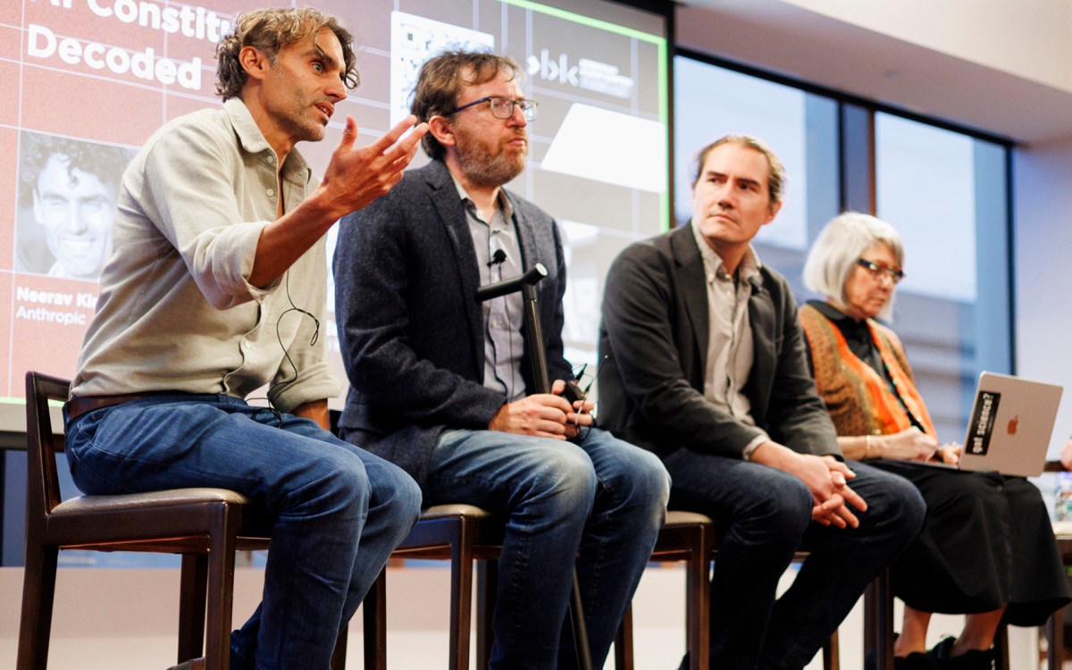 Panelists discuss AI at Berkman Klein Center.