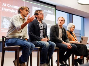 Panelists discuss AI at Berkman Klein Center.
