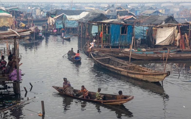 The Makoko community on the Lagos Lagoon.