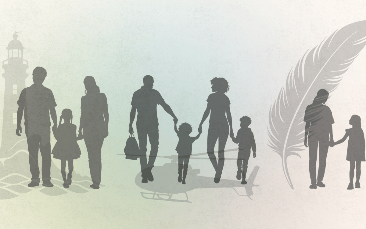 collage of families